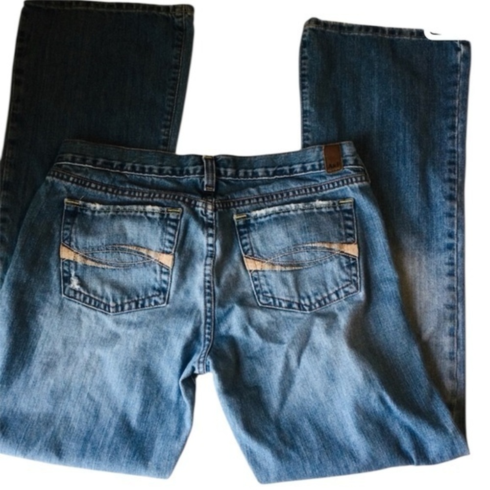 Abercrombie & Fitch Classic Distressed Bootcut Blue Denim Jeans Size 12